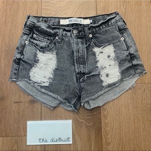 Brandy Melville Acid Wash Distressed Denim Short